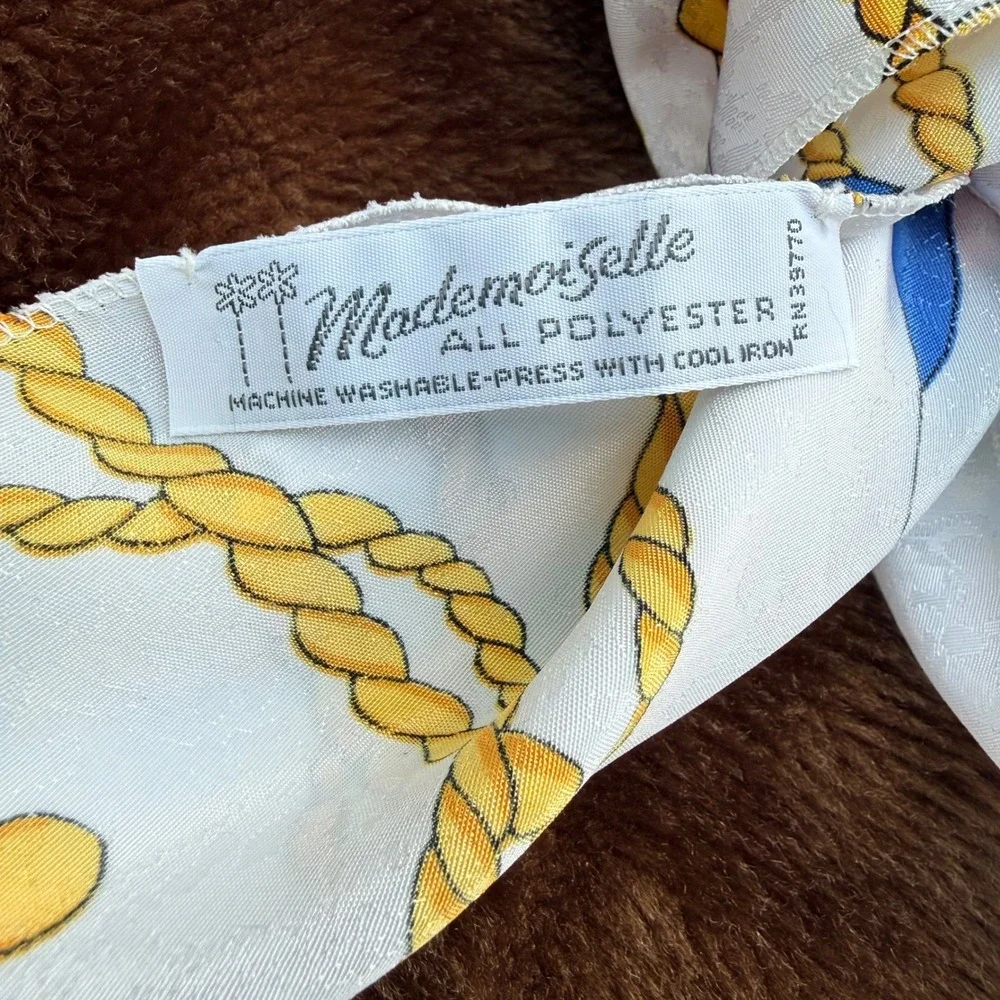 Vintage Nautical‎ Flag & Rope Print Scarf - 30